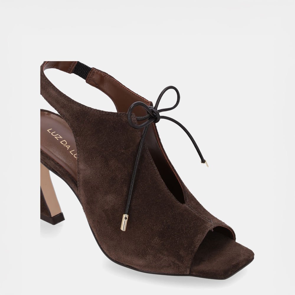 Sandália Salto Camurça Cacau - 81110001 Cacau 5