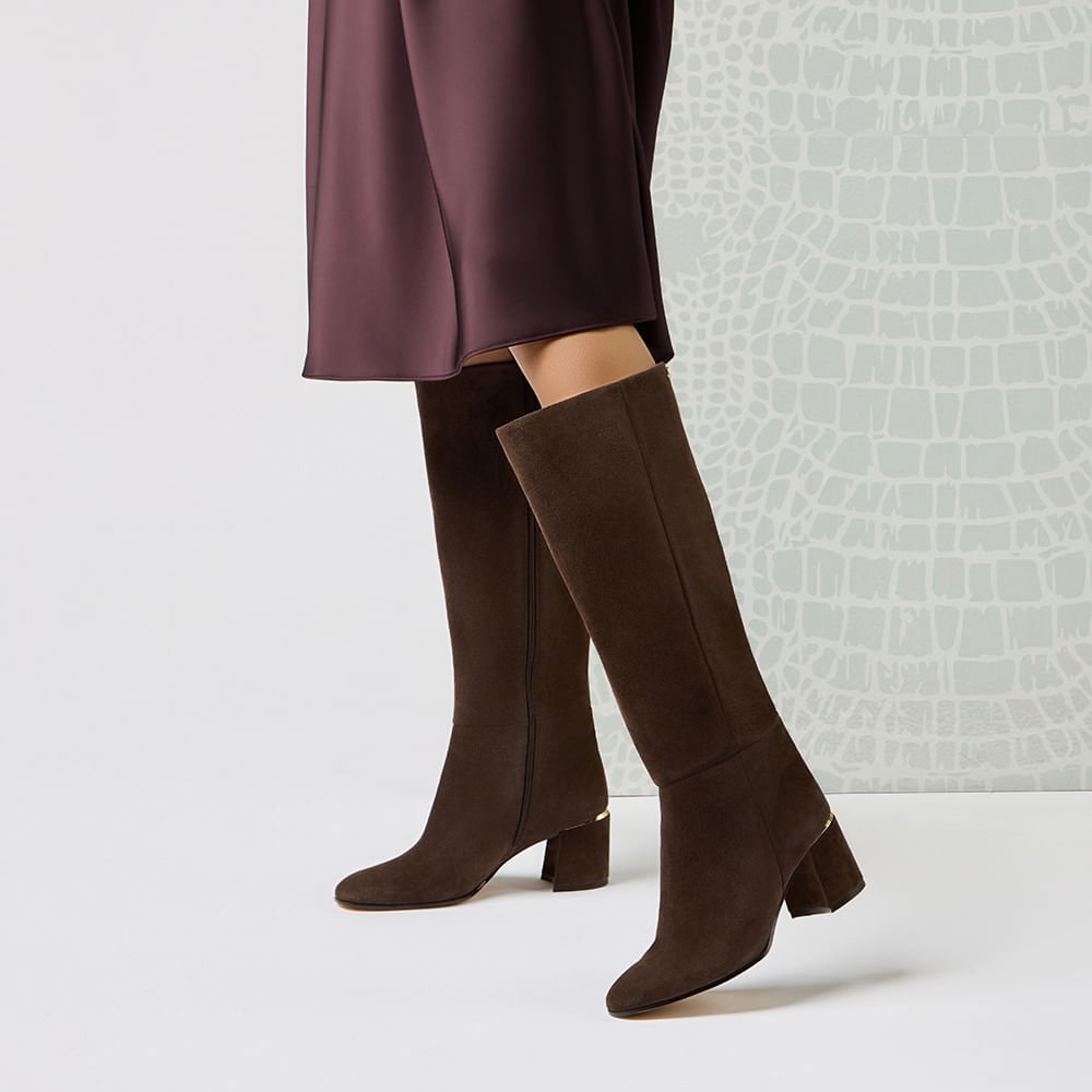 Bota Cano Longo Camurça Cacau - 80740003 Cacau 2