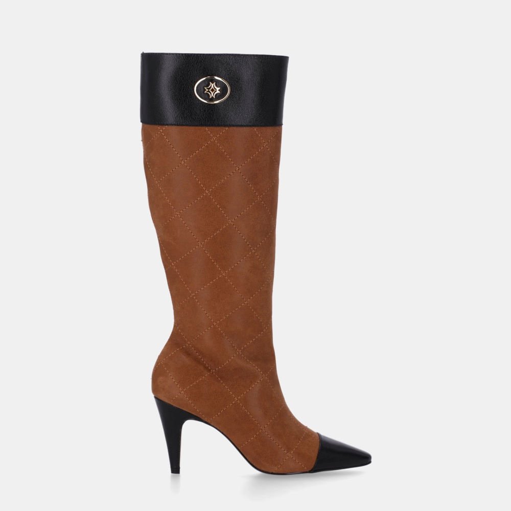 Bota Cano Longo Arenito Canela Com Atacama Preto - 81060002