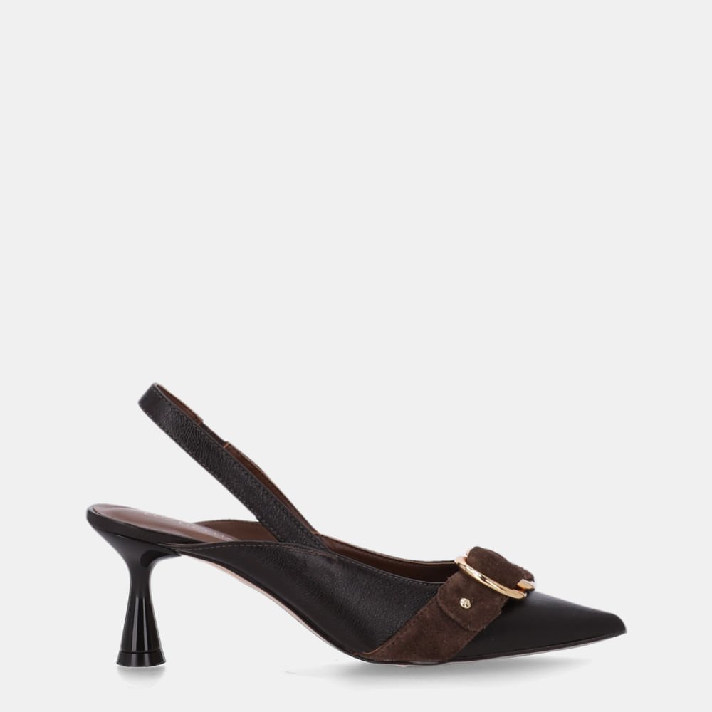 Slingback Atacama Cacau E Camurça Cacau - 60750010