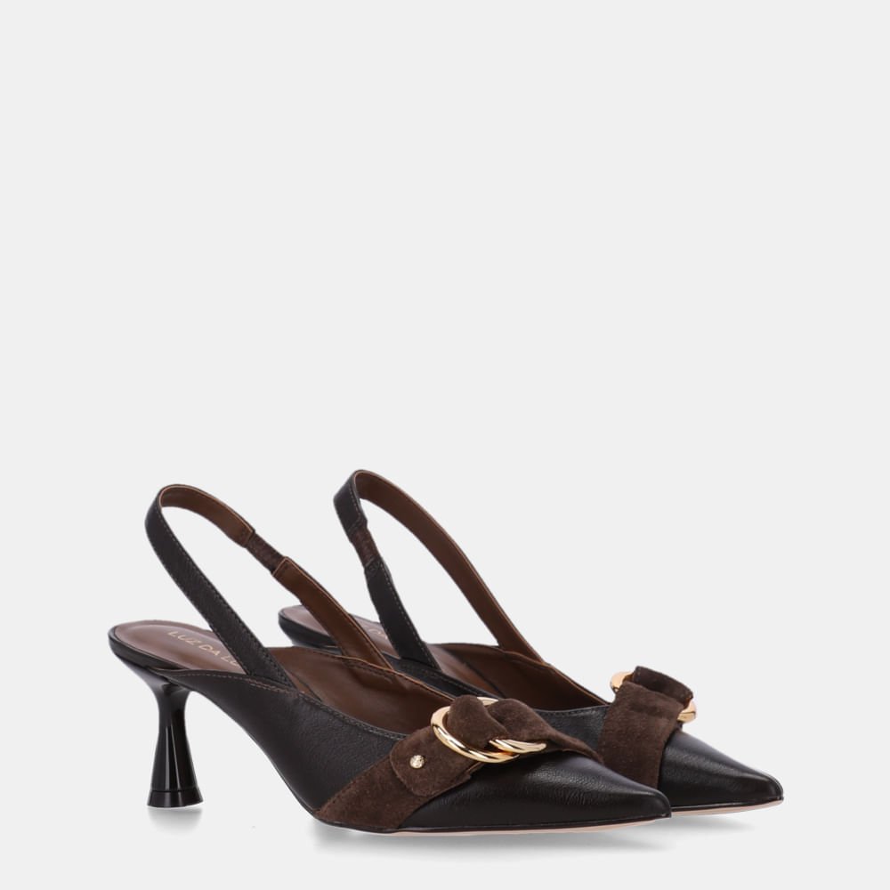 Slingback Atacama Cacau E Camurça Cacau - 60750010 Cacau 2
