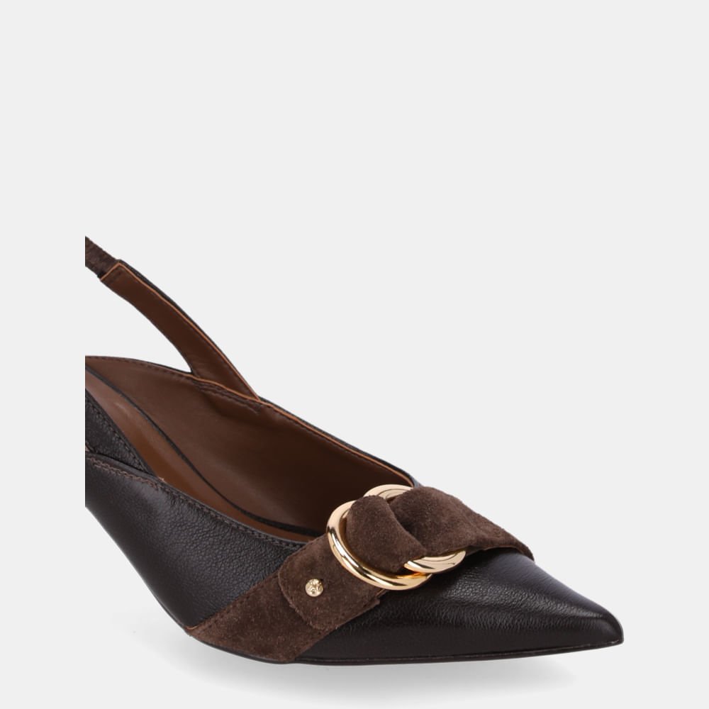 Slingback Atacama Cacau E Camurça Cacau - 60750010 Cacau 4