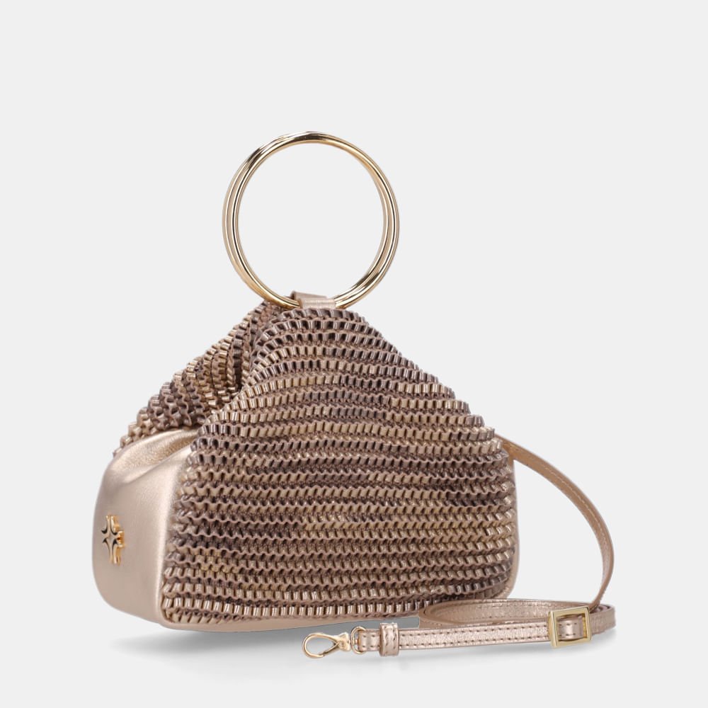 Bolsa Clutch Pequena Madras Ouro - 10006665