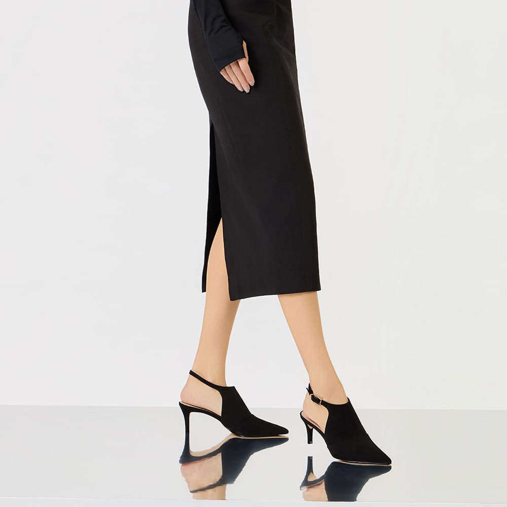 Slingback Cervo Preto - 80830015 Preto 2