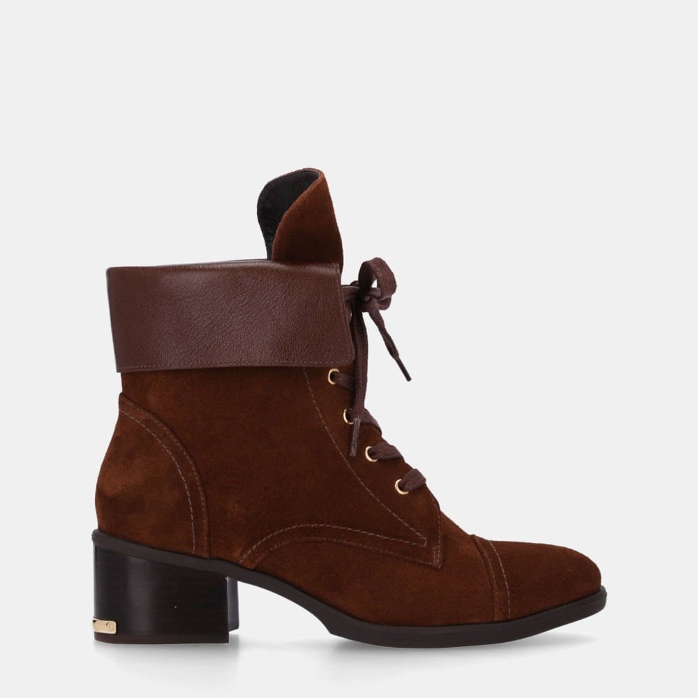 Bota Cano Curto Camurça Trufa - 55530300
