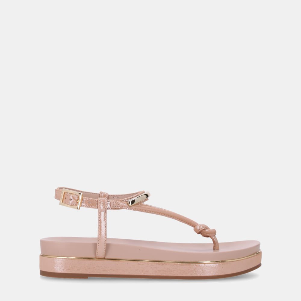 Sandália Flatform Puntini Bege - 58890400