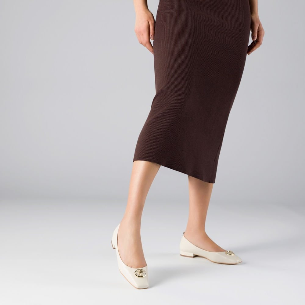 Sapatilha Saara Panna Com Snake Panna - 80950002 Panna 2