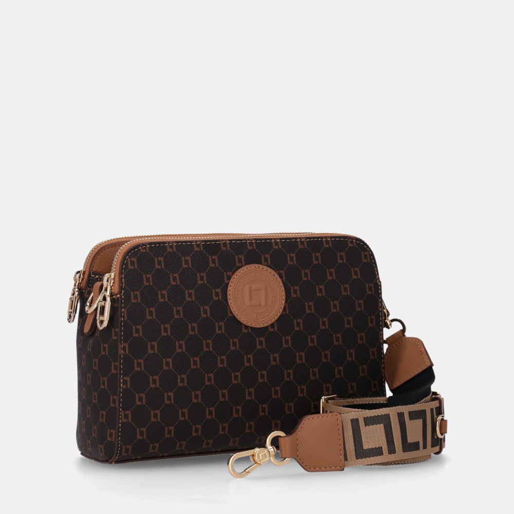Bolsa Bella Tiracolo Média Monograma Ll Mocca - 10006111 Mocca 4