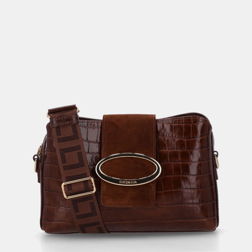 Bolsa Tiracolo Média Croco Trufa - 2000814