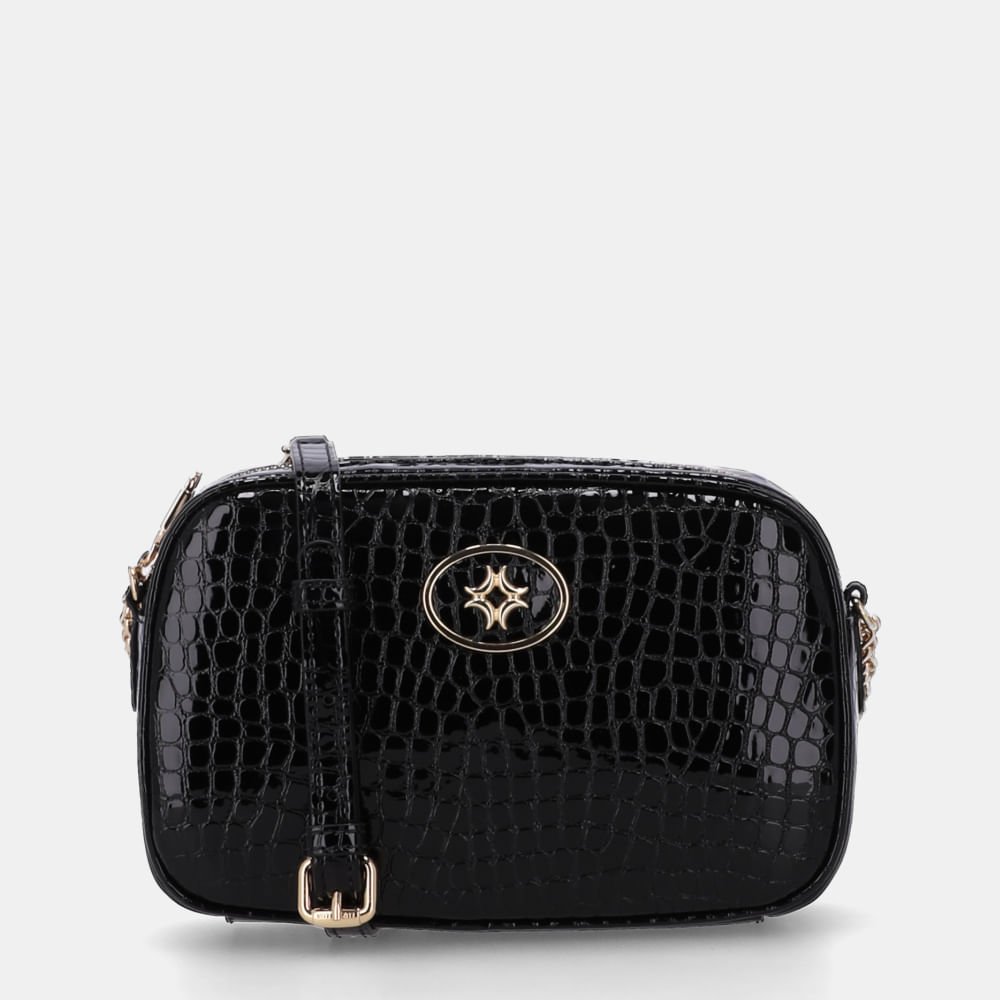 Bolsa Tiracolo Pequena Alligator Preto - 2000357