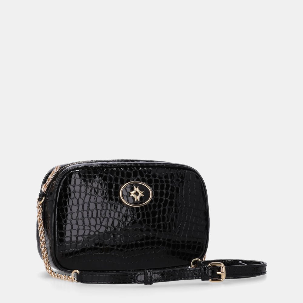 Bolsa Tiracolo Pequena Alligator Preto - 2000357 Preto 4
