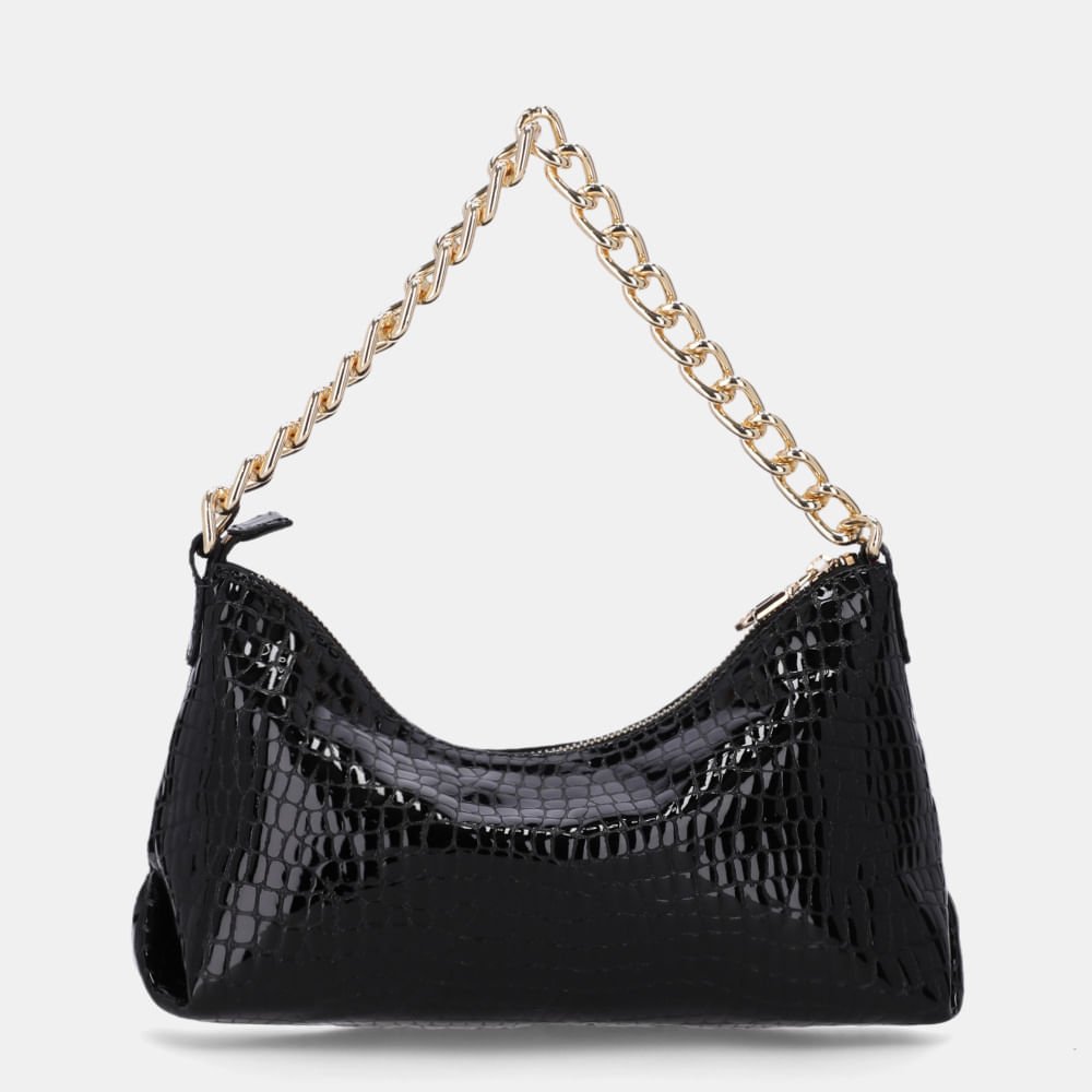 Bolsa Baguete Média Alligator Preto - 2000893 Preto 3