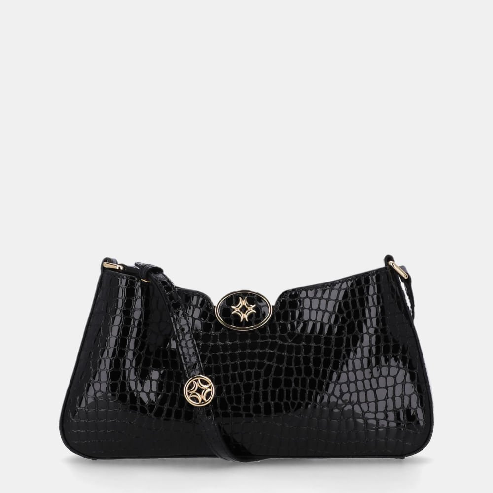 Bolsa Diana Baguete Pequena Alligator Preto - 2000750