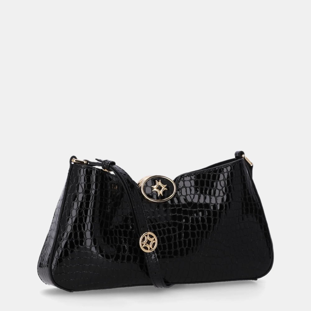 Bolsa Diana Baguete Pequena Alligator Preto - 2000750 Preto 4