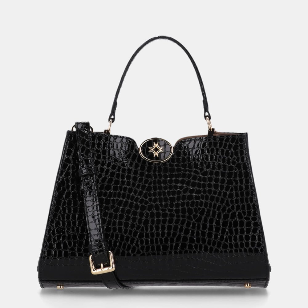 Bolsa Diana Tote Média Alligator Preto - 2000575