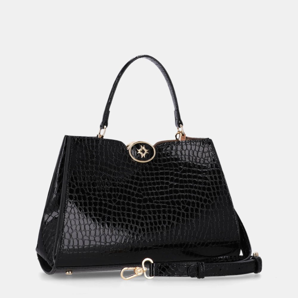 Bolsa Diana Tote Média Alligator Preto - 2000575 Preto 4