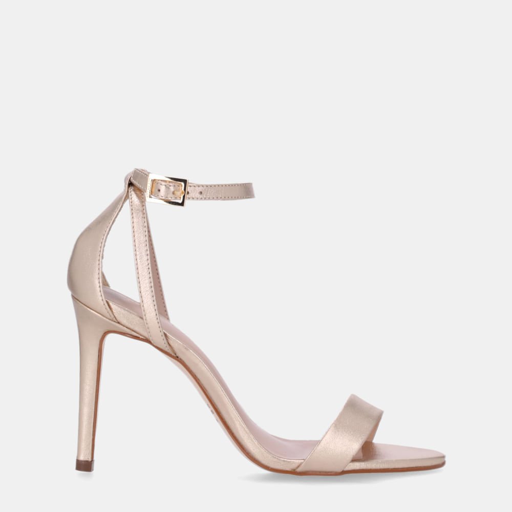 Sandália Salto Laminati Ouro - 55822800
