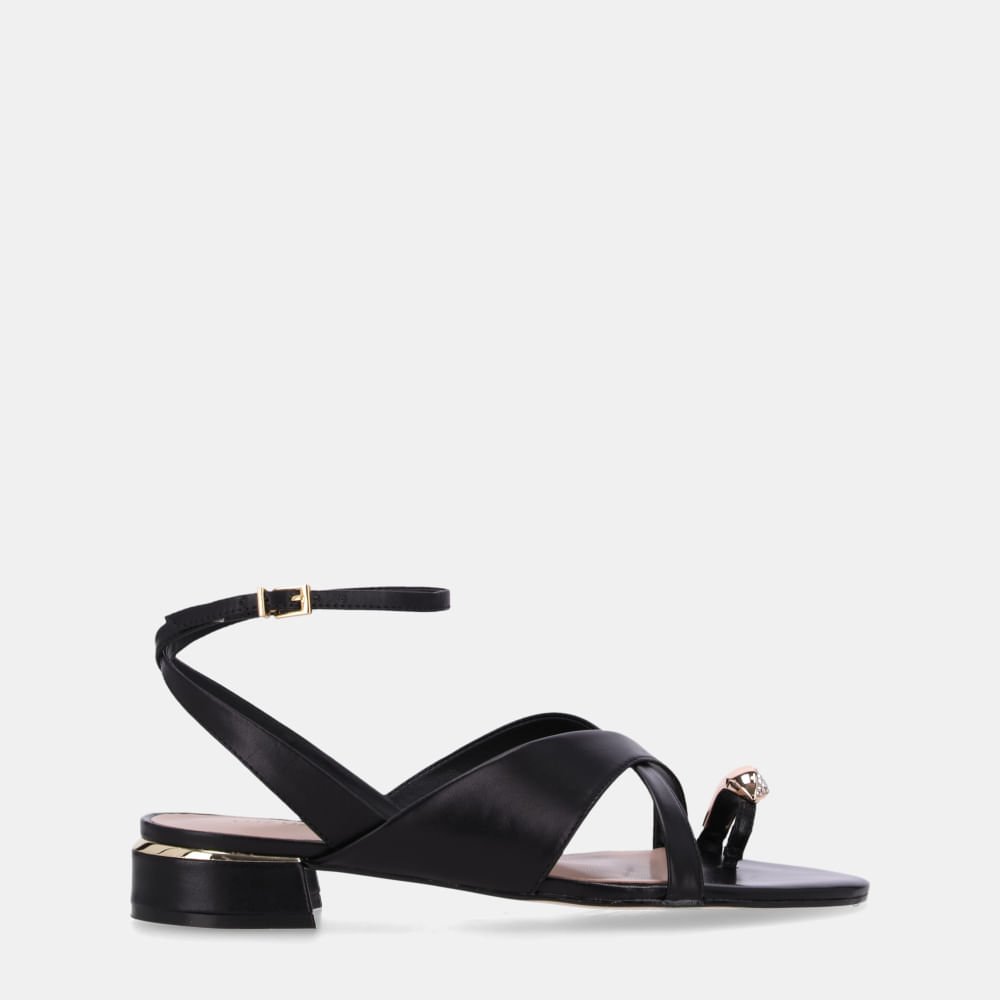 Sandália Rasteira Pelica Preto - 80910005