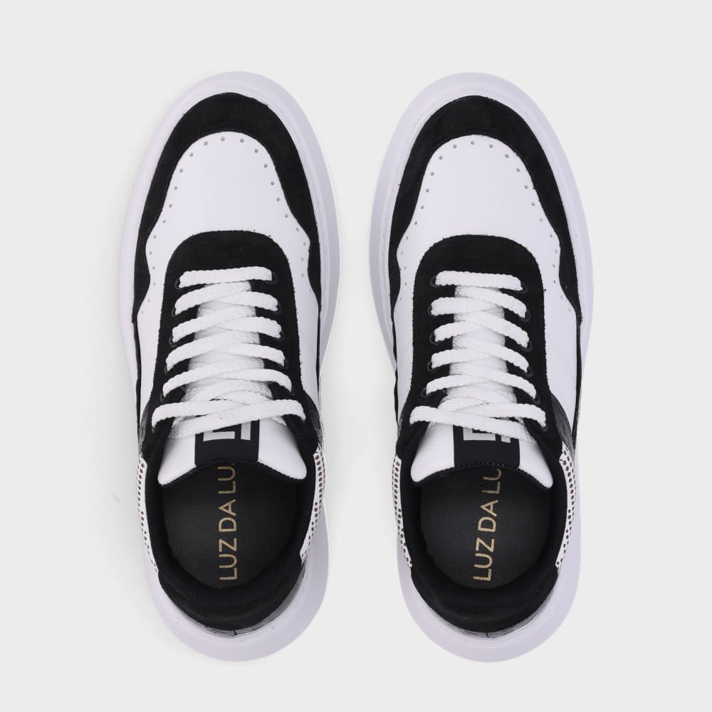 Tênis Camurça Preto - 80620018 Branco/Preto 4