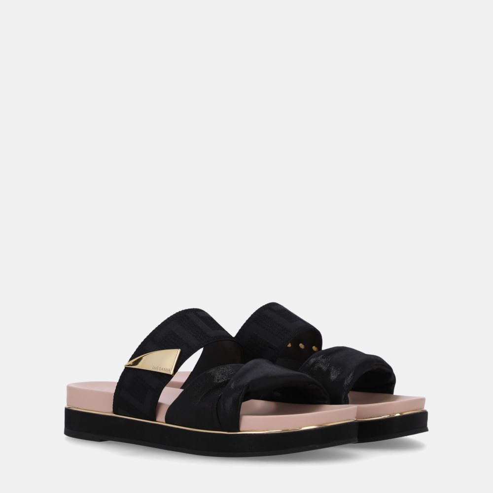Sandália Flatform Puntini Preto Com Gorgurão Preto - 58890300 Preto 2
