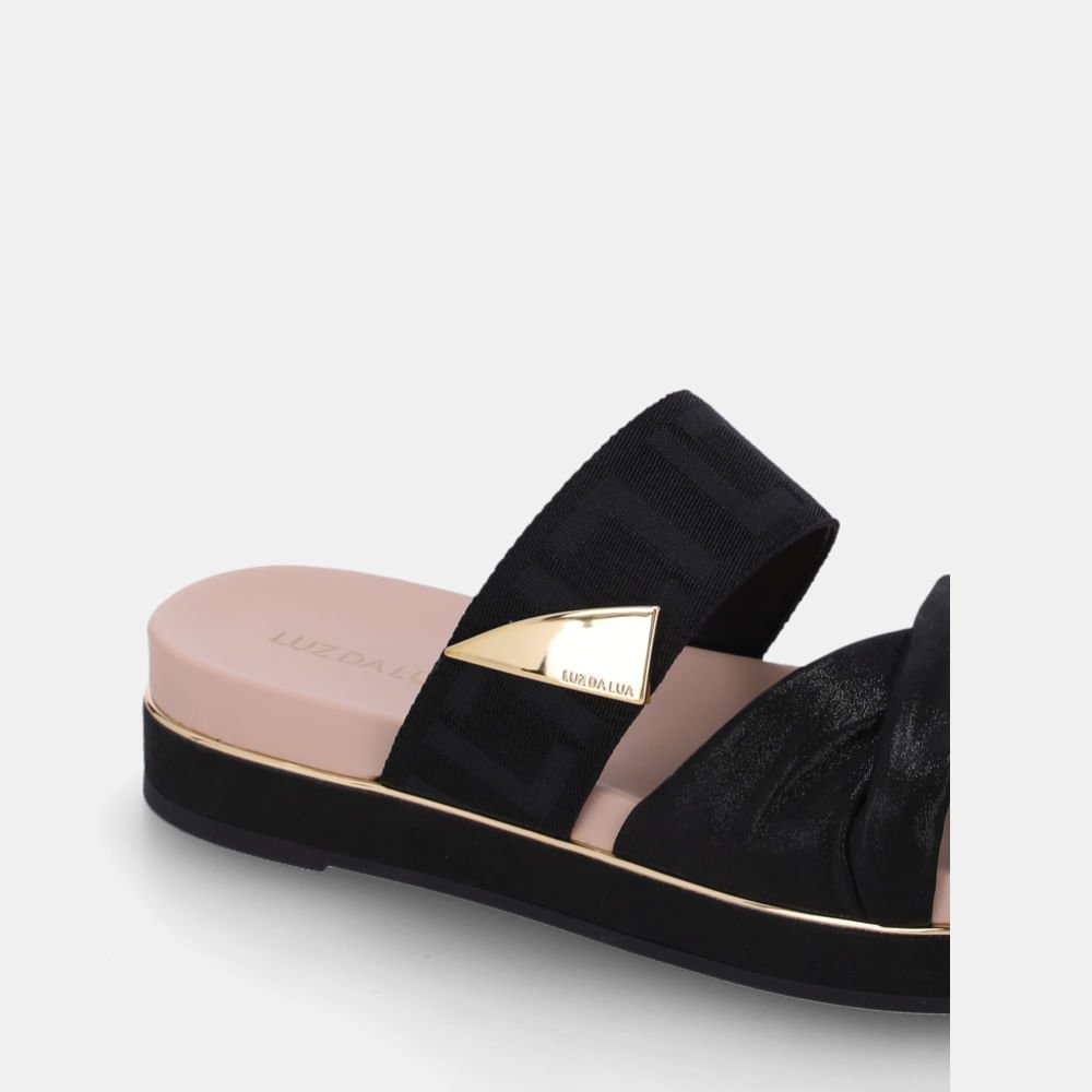 Sandália Flatform Puntini Preto Com Gorgurão Preto - 58890300 Preto 4