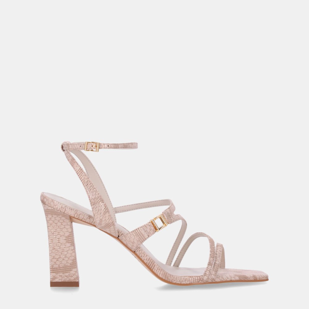 Sandália Salto Snake Ouro - 80790013