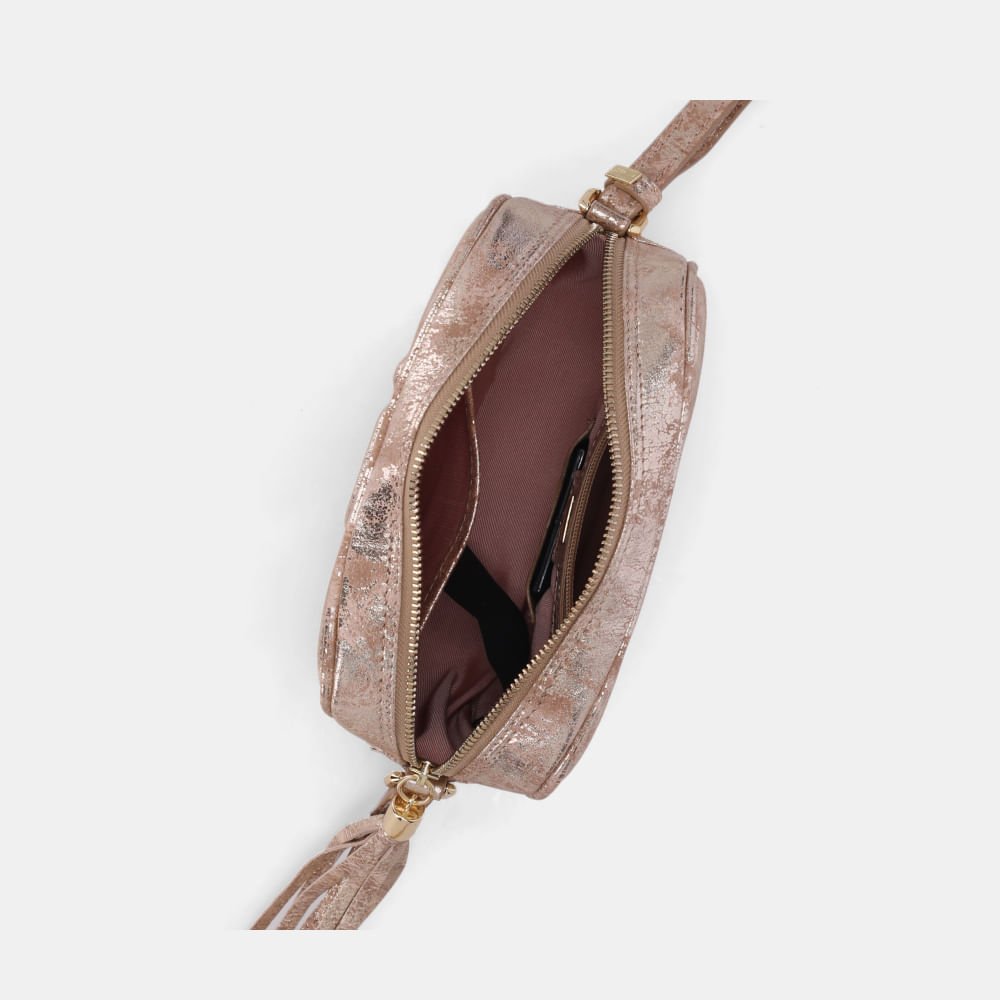 Bolsa Ellie Tiracolo Pequena Travertino Ouro - 10004962 Ouro 4