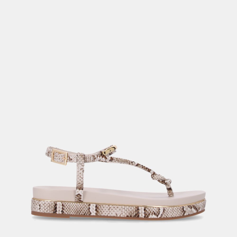 Sandália Flatform Snake Panna - 58890400