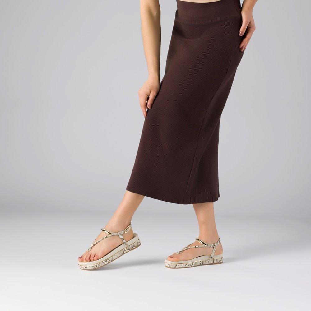 Sandália Flatform Snake Panna - 58890400 Panna 2