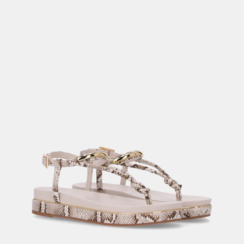 Sandália Flatform Snake Panna - 58890400 Panna 3
