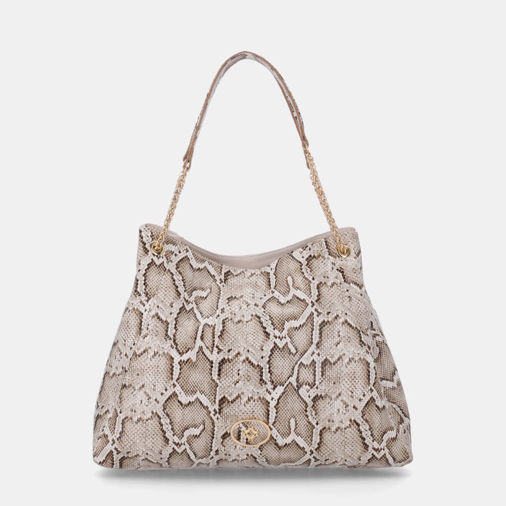 Bolsa Hobo Grande Snake Panna - 2000748