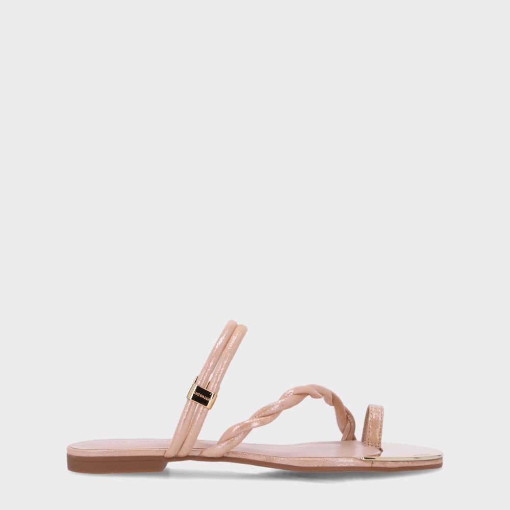 Chinelo Couro Puntini Bege - 53129400