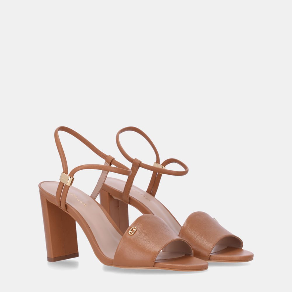 Sandália Salto Saara Amêndoa - 80380034 Amêndoa 2
