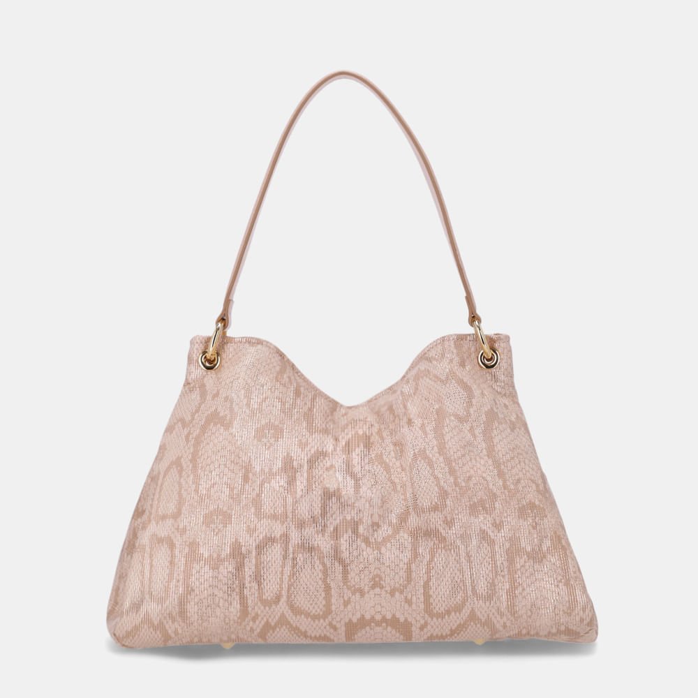 Bolsa Hobo Grande Snake Ouro - 2000780 Ouro/Bege 3
