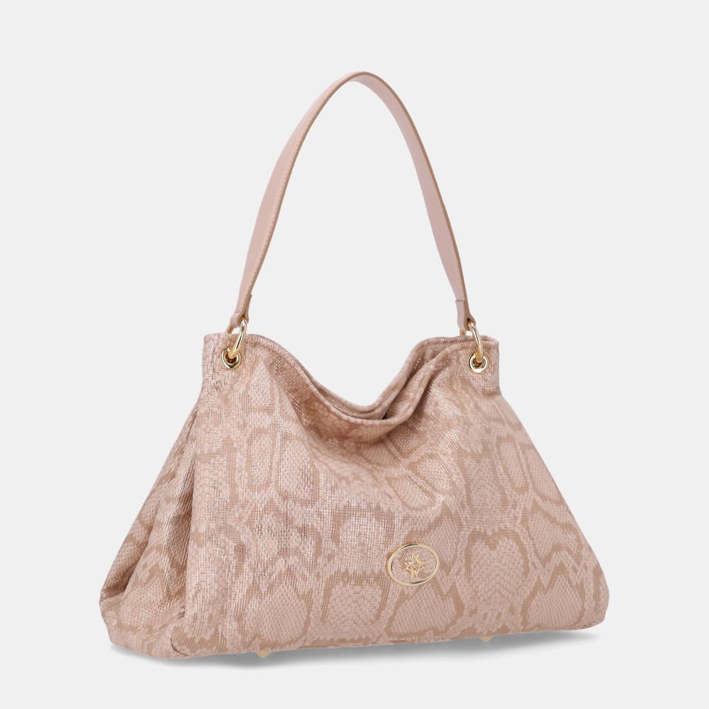 Bolsa Hobo Grande Snake Ouro - 2000780 Ouro/Bege 4