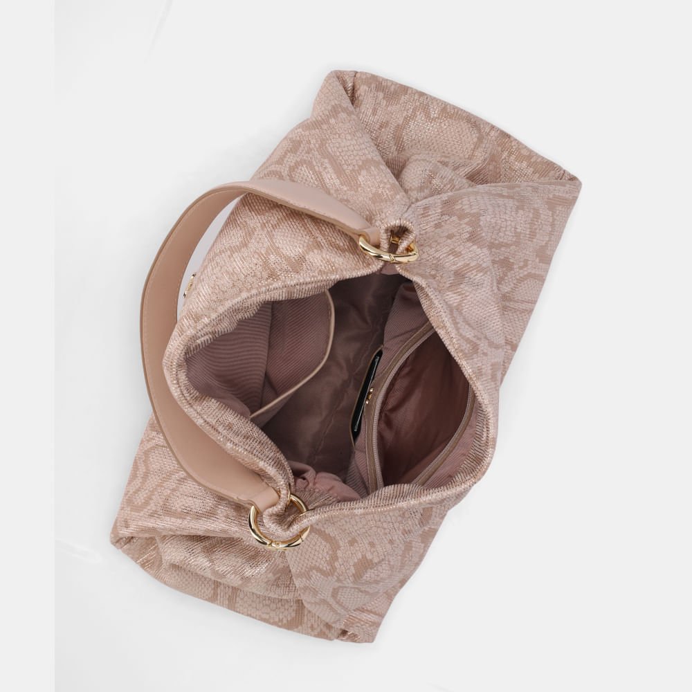 Bolsa Hobo Grande Snake Ouro - 2000780 Ouro/Bege 5