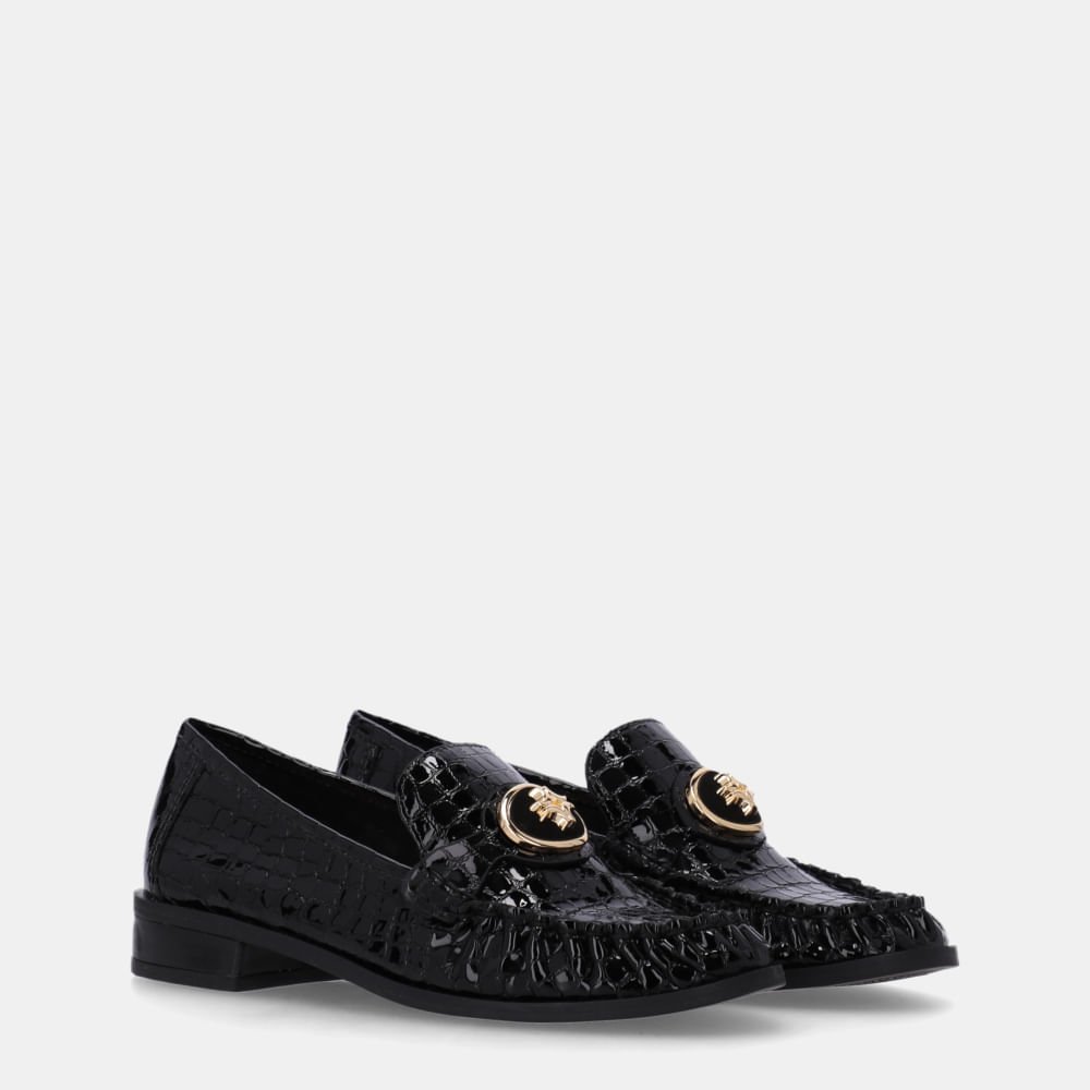 Mocassim Alligator Preto Com Alligator Preto - 60560022 Preto 3