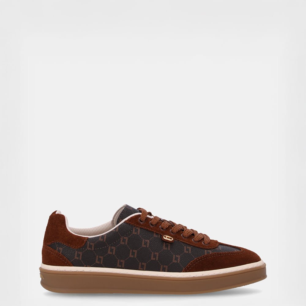 Tênis Monograma Mocca Com Camurça Trufa - 81070001