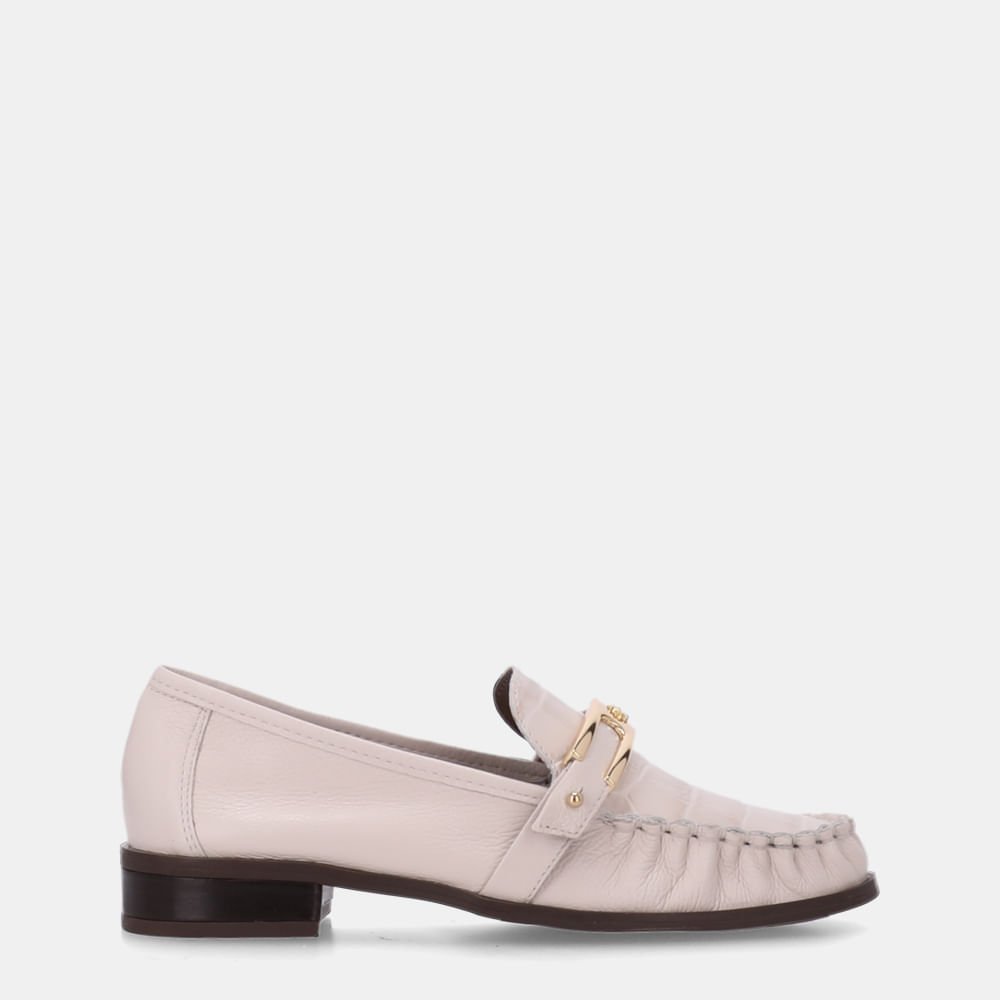 Mocassim New Ridge Panna E Croco Panna - 60560023