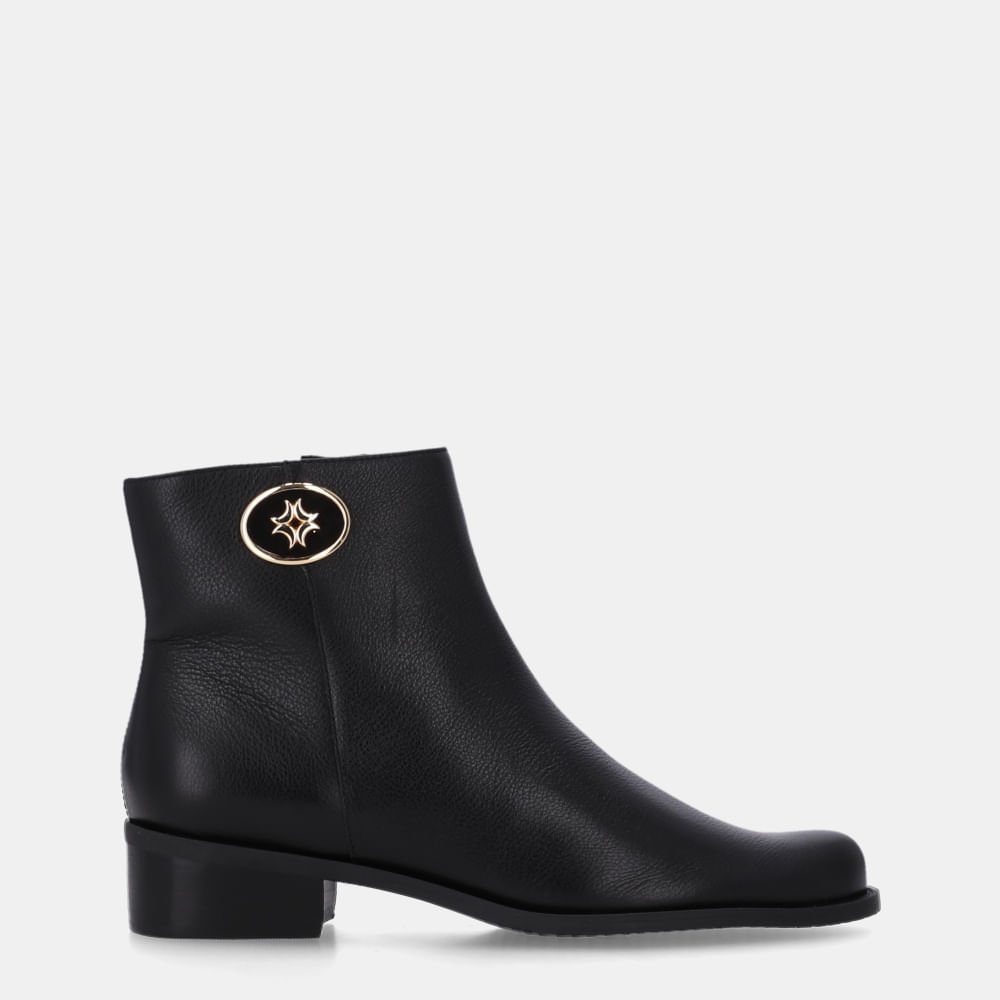 Bota Cano Curto Saara Preto E Cervo Preto - 52460035
