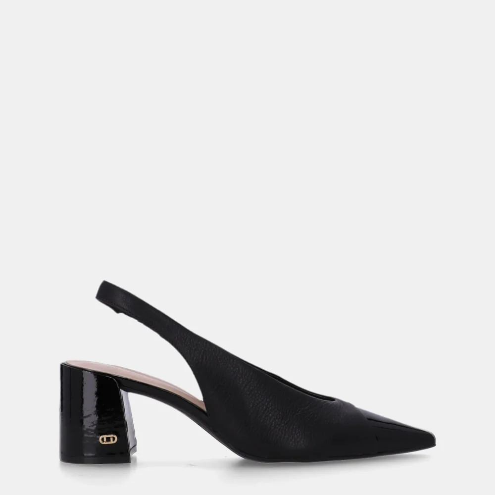 Slingback Verona Preto Com Saara Preto - 60330026