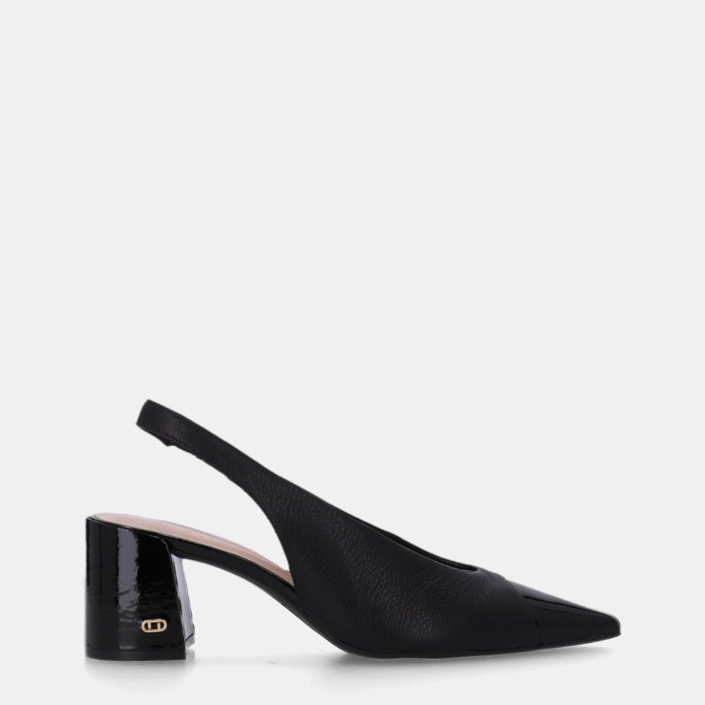 Slingback Verona Preto Com Saara Preto - 60330026