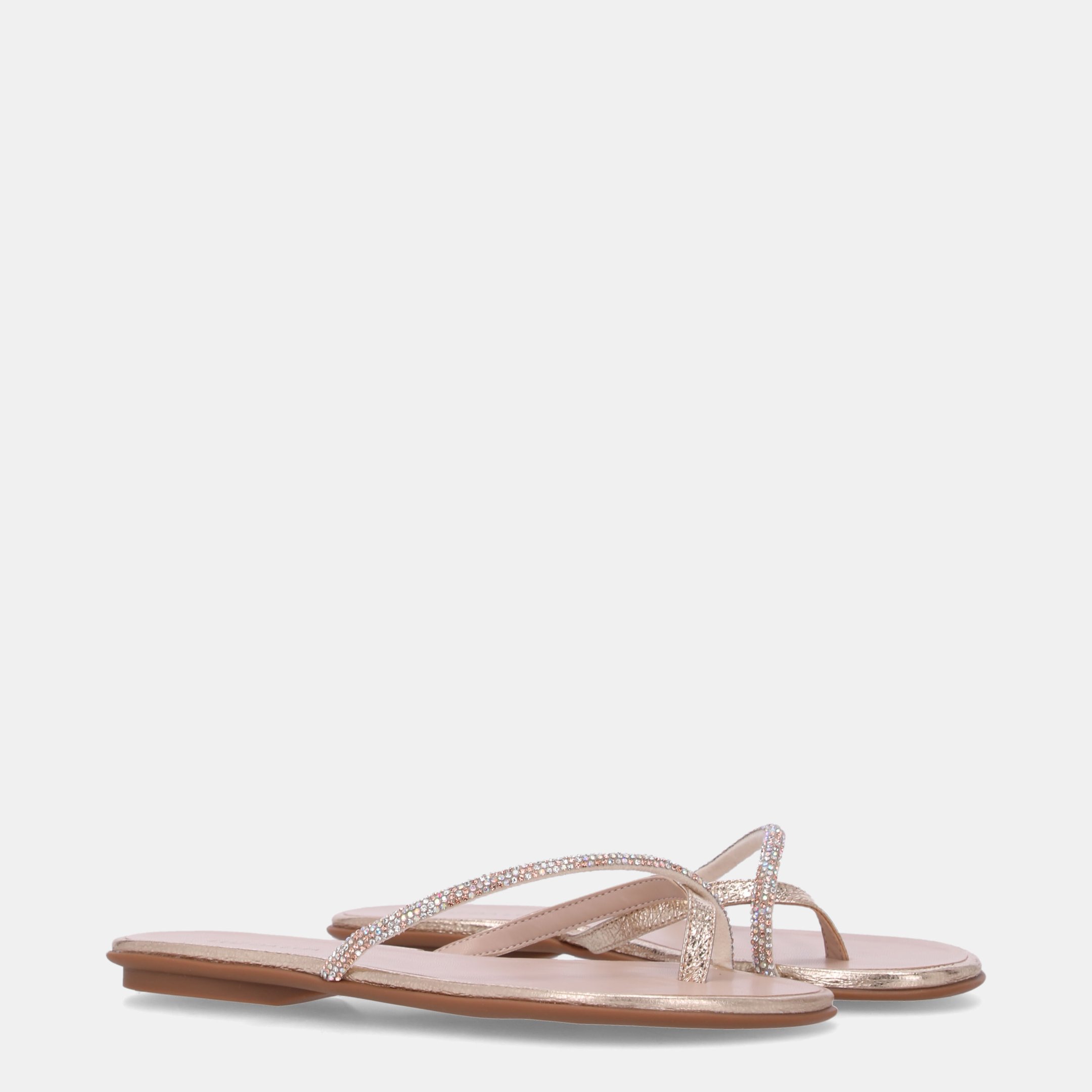 Chinelo Couro Vênus Ouro Com Tira Strass Multi - 52210068 Ouro 3