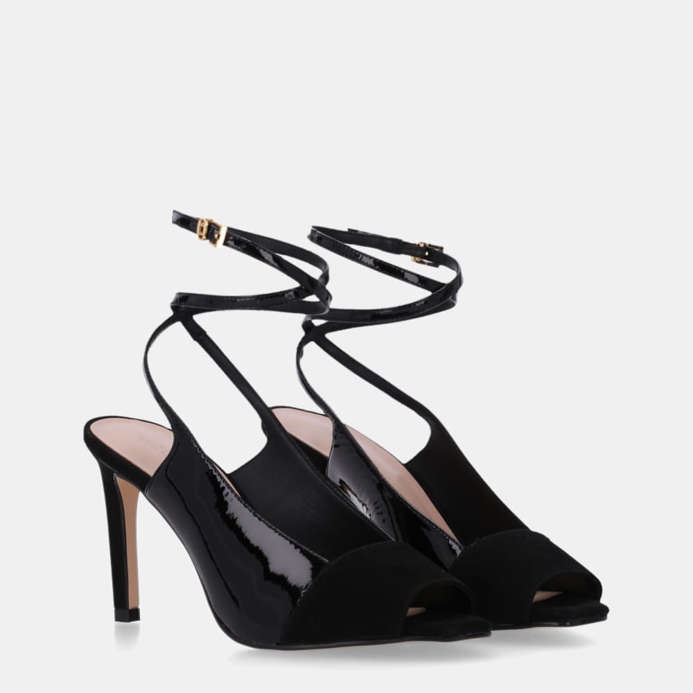 Sandália Salto Cervo Preto E Verona Preto - 80870007 Preto 3