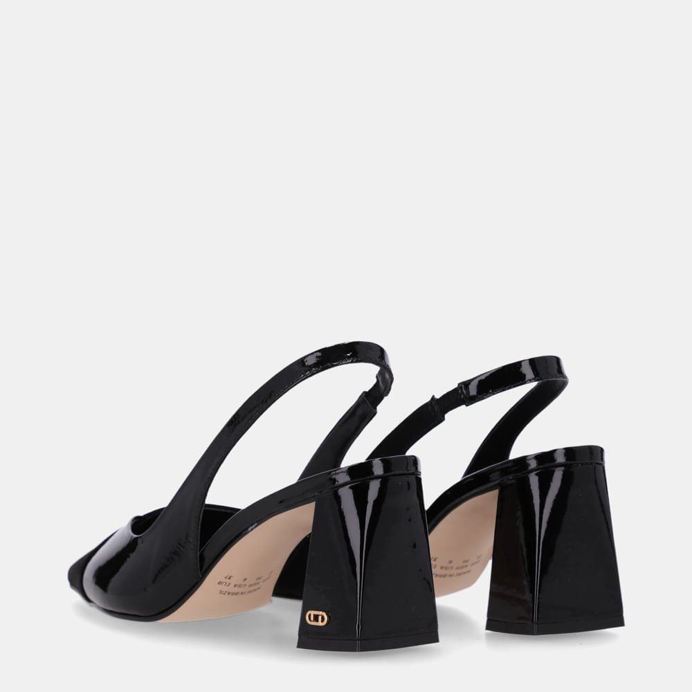 Slingback Cervo Preto E Verona Preto - 60980004 Preto 4