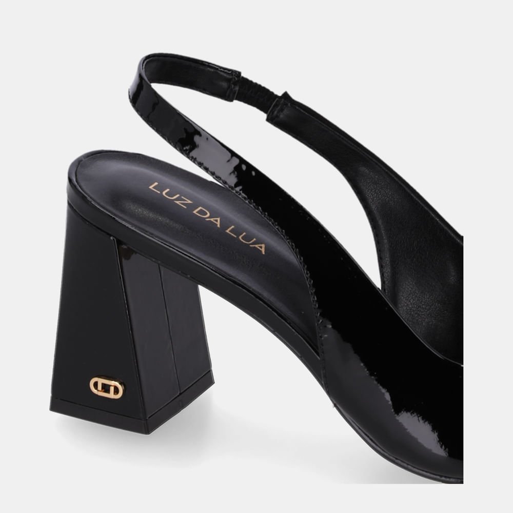 Slingback Cervo Preto E Verona Preto - 60980004 Preto 5