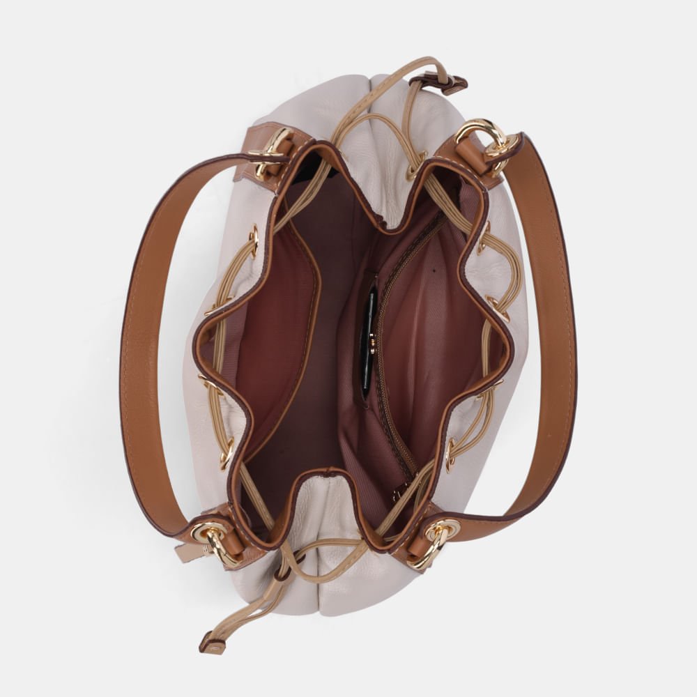 Bolsa Kiara Bucket Grande New Ridge Panna - 10006643 Panna 5