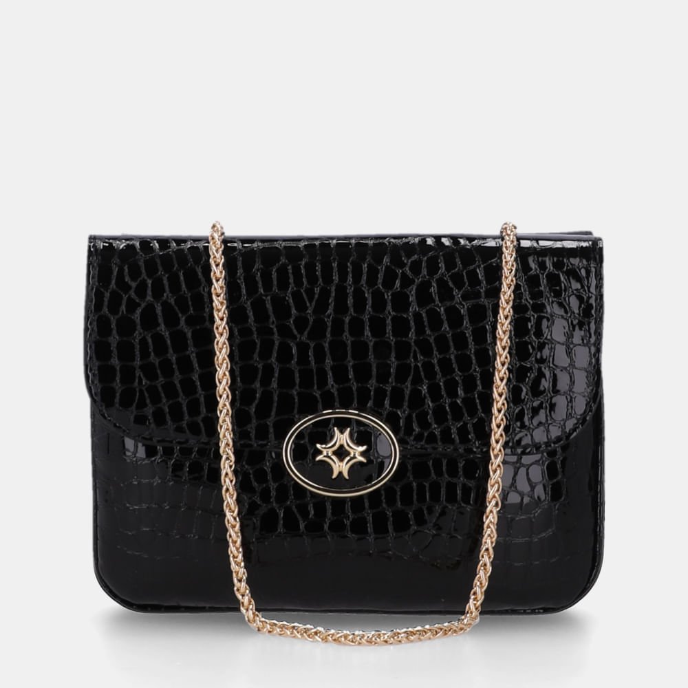 Bolsa Satchel Pequena Alligator Preto - 2000887