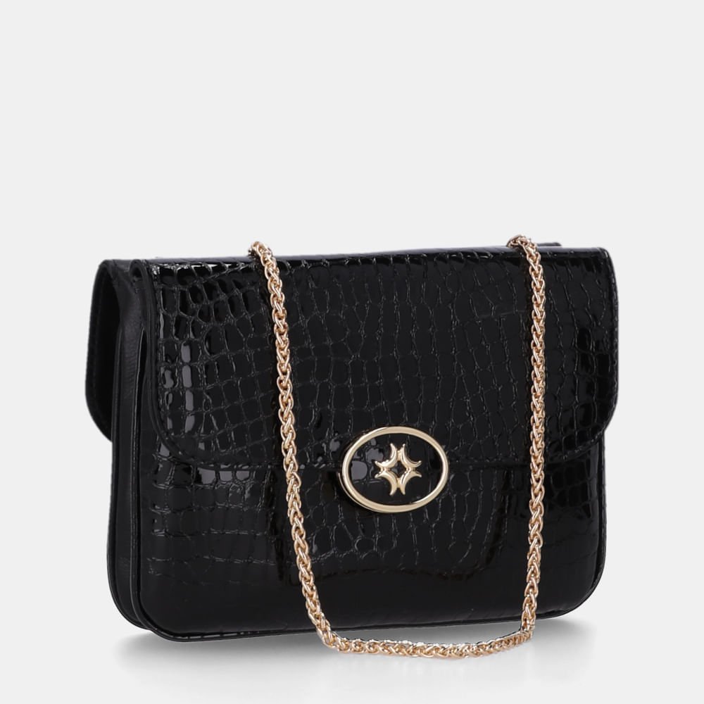 Bolsa Satchel Pequena Alligator Preto - 2000887 Preto 4