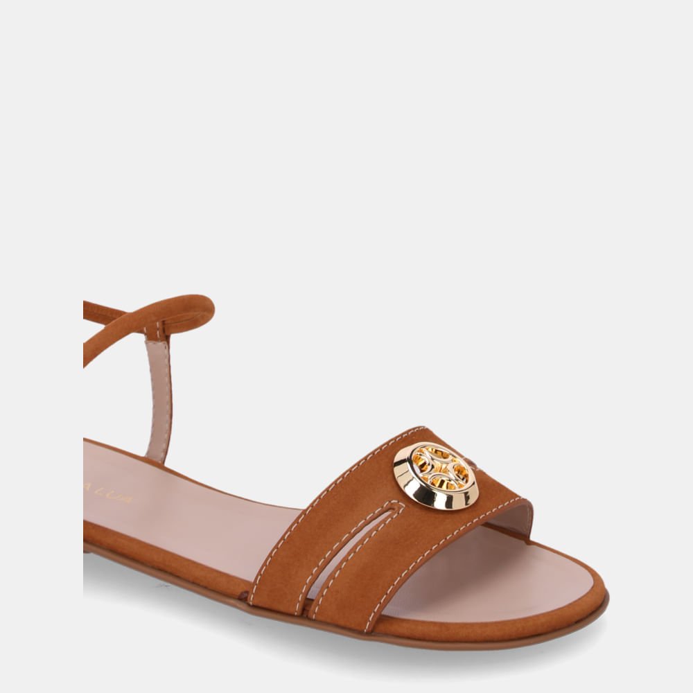 Sandália Rasteira Bison Caramelo - 52210074 Caramelo 5